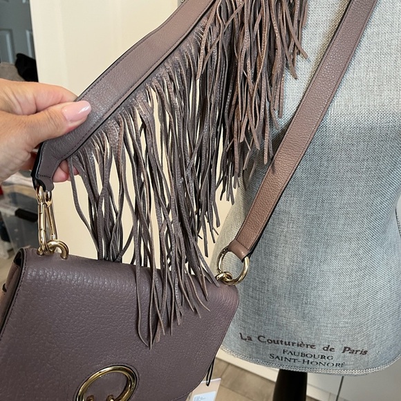 NWT REBECCA MINKOFF Mink Brown Isabel Crossbody Bag with Fringe Strap - Picture 7 of 16